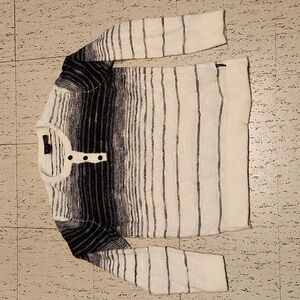 Armani Exchange Stripe Wool Blend 1/4 Button Down Pullover Knit Sweater